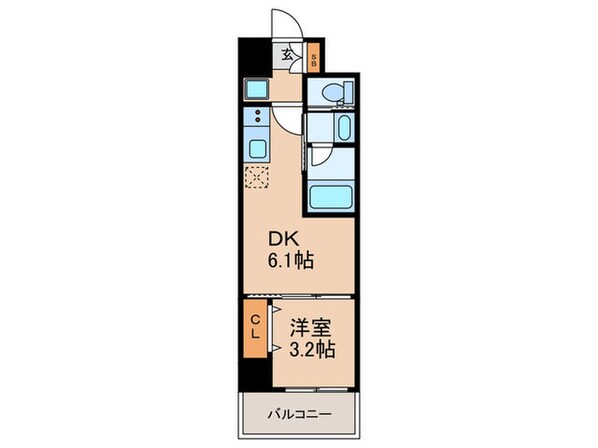 弁天町プライマリーワンの物件間取画像